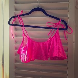 Adorable PINK flouncy bikini top